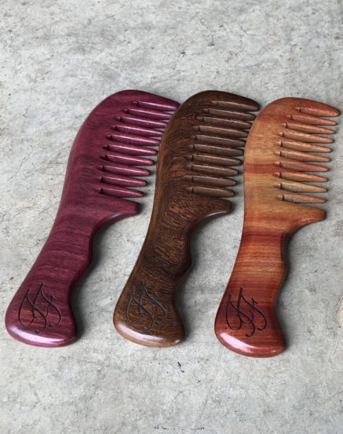 Handmade wide tooth wood comb Forever Fresh Co.