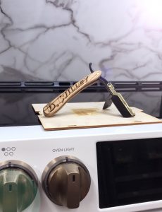 traditional straight razor custom engraved