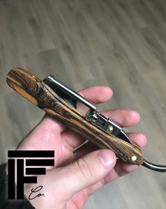 Bocote Wood Straight Razor custom engraved